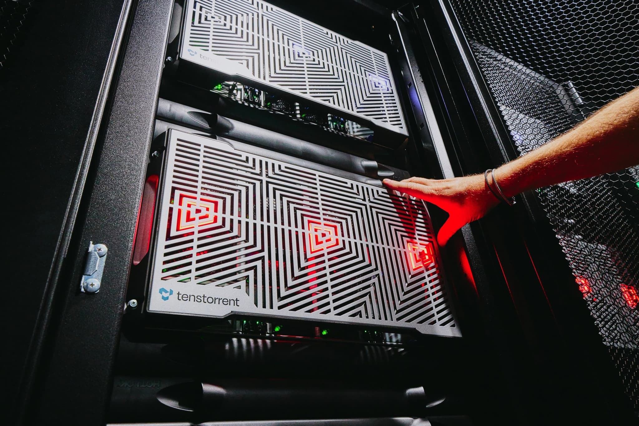 Tenstorrent Galaxy servers in a data-center rack
