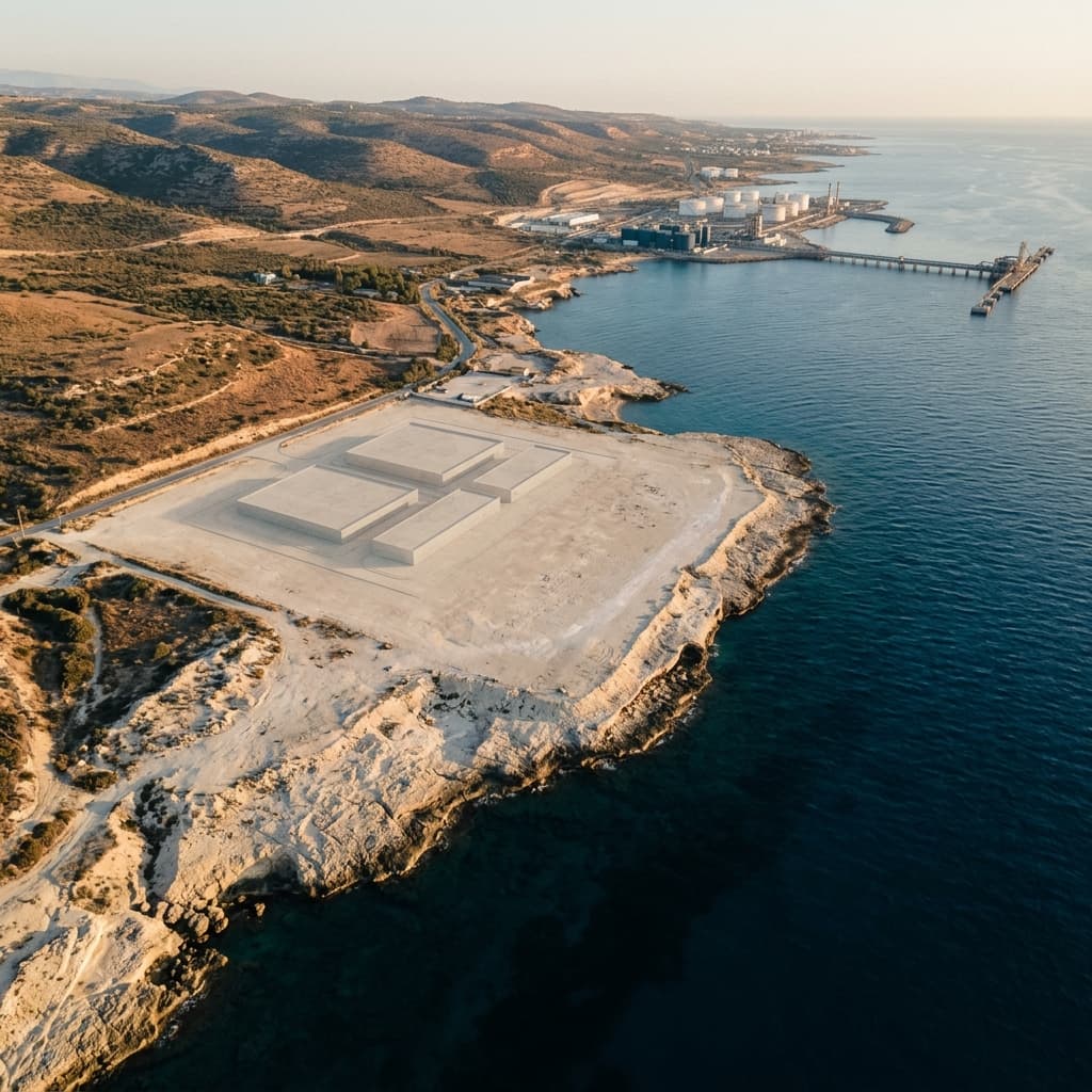 AGICY Phase 1 site today — cleared Vasilikos coastal plot, Cyprus