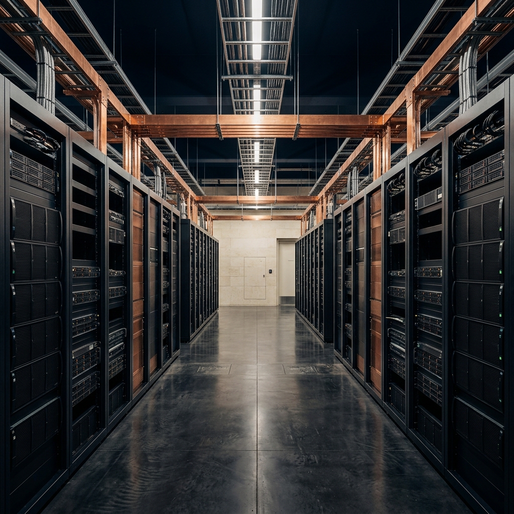 Dedicated server hall with isolated racks